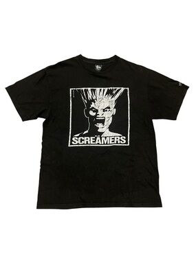 Vintage Stussy Black 'Screamers' Tee - Mens Medium